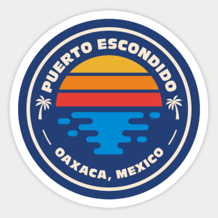 Retro Puerto Escondido Oaxaca Mexico Vintage Beach Surf Emblem Sticker